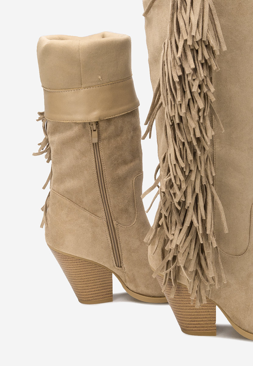 Čizmice na blok petu Brania kaki