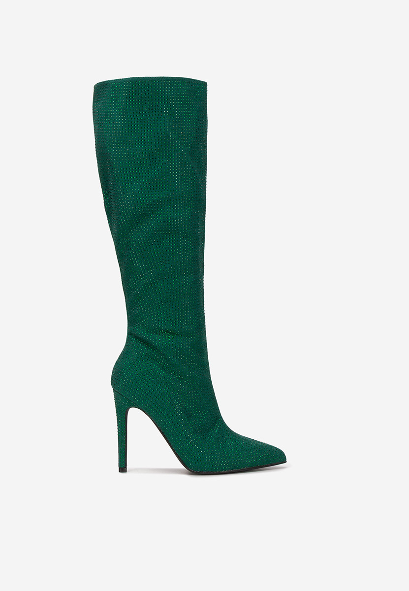 Čizme s visoku petu Minodora zeleno