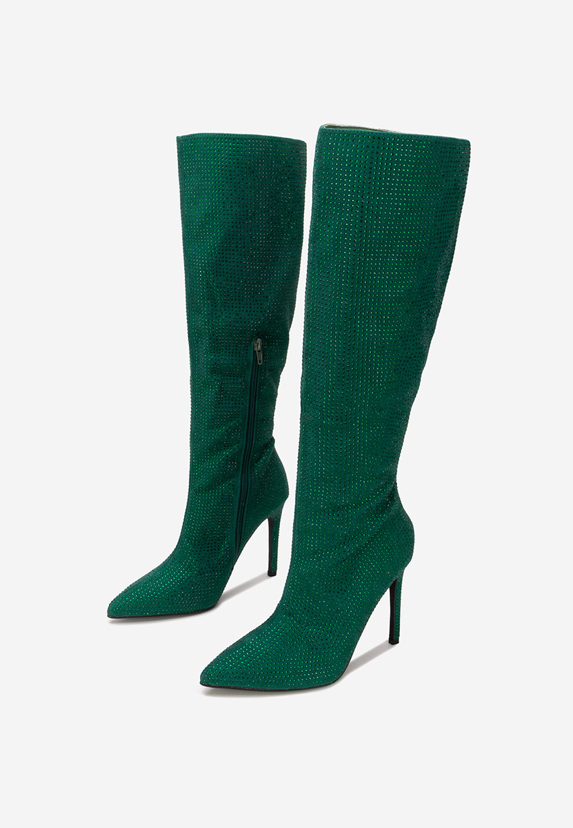 Čizme s visoku petu Minodora zeleno