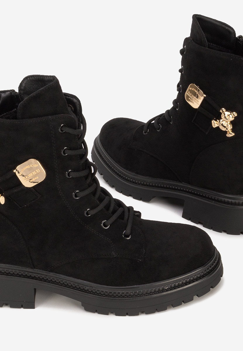 Ženske gležnjače na vezanje Harriett crno