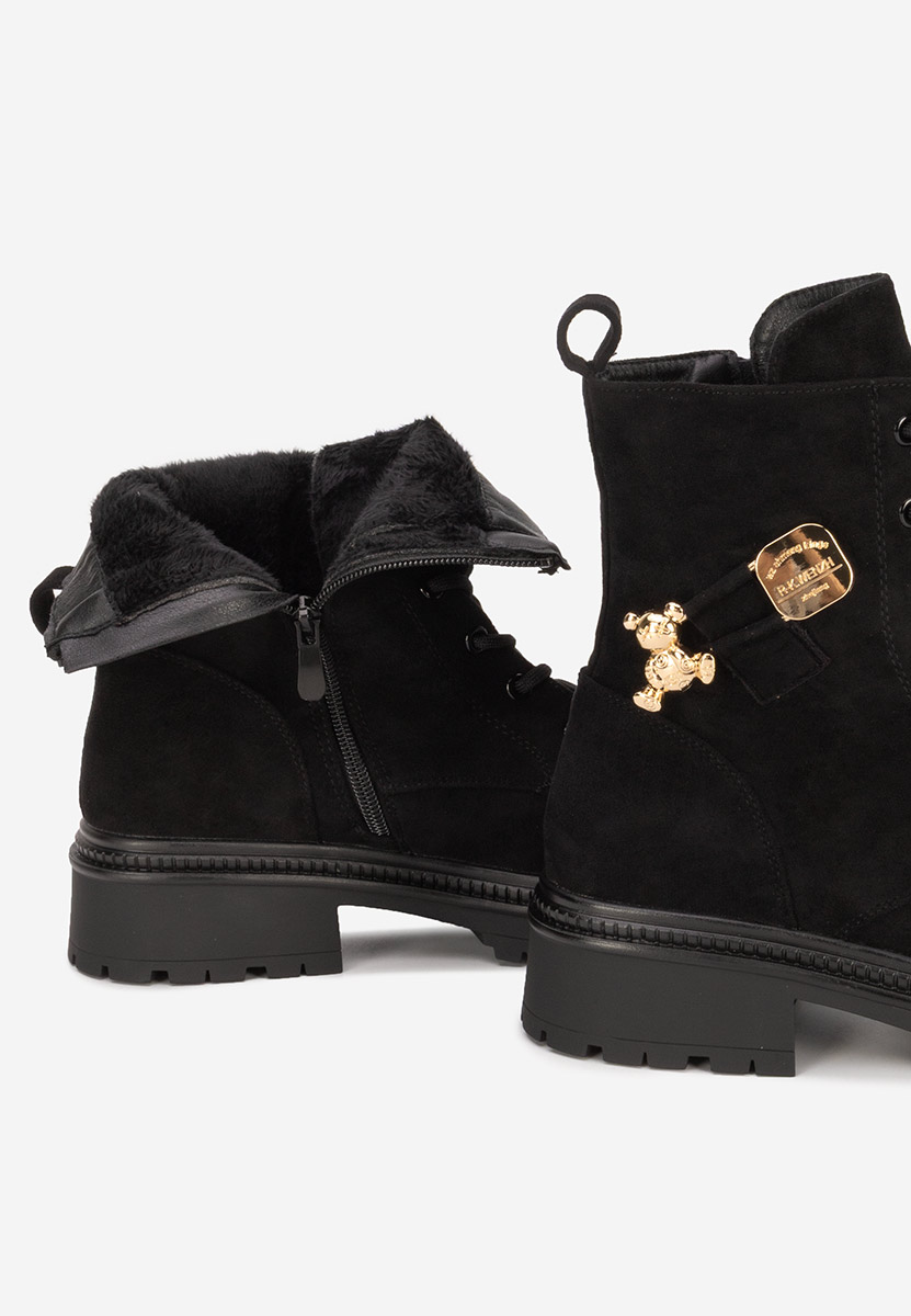 Ženske gležnjače na vezanje Harriett crno