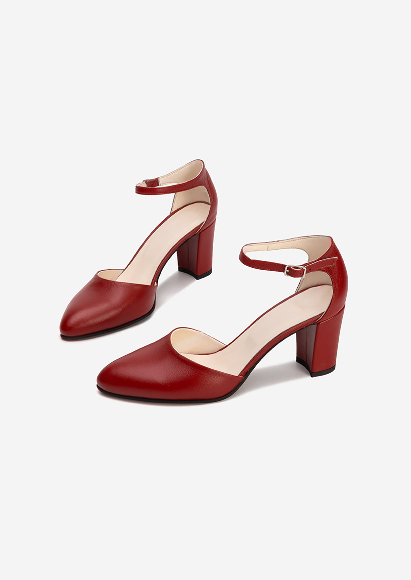 Kožne cipele Praia vinsko crvena