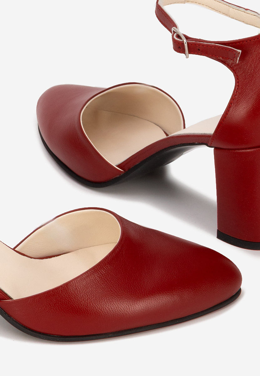 Kožne cipele Praia vinsko crvena