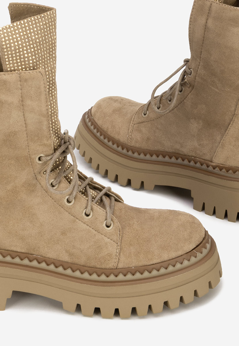 Ženske gležnjače na vezanje Siennara kaki