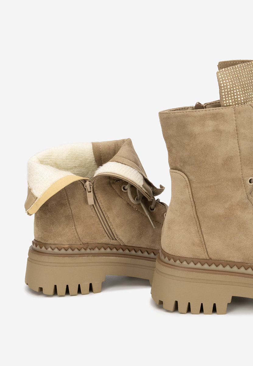 Ženske gležnjače na vezanje Siennara kaki