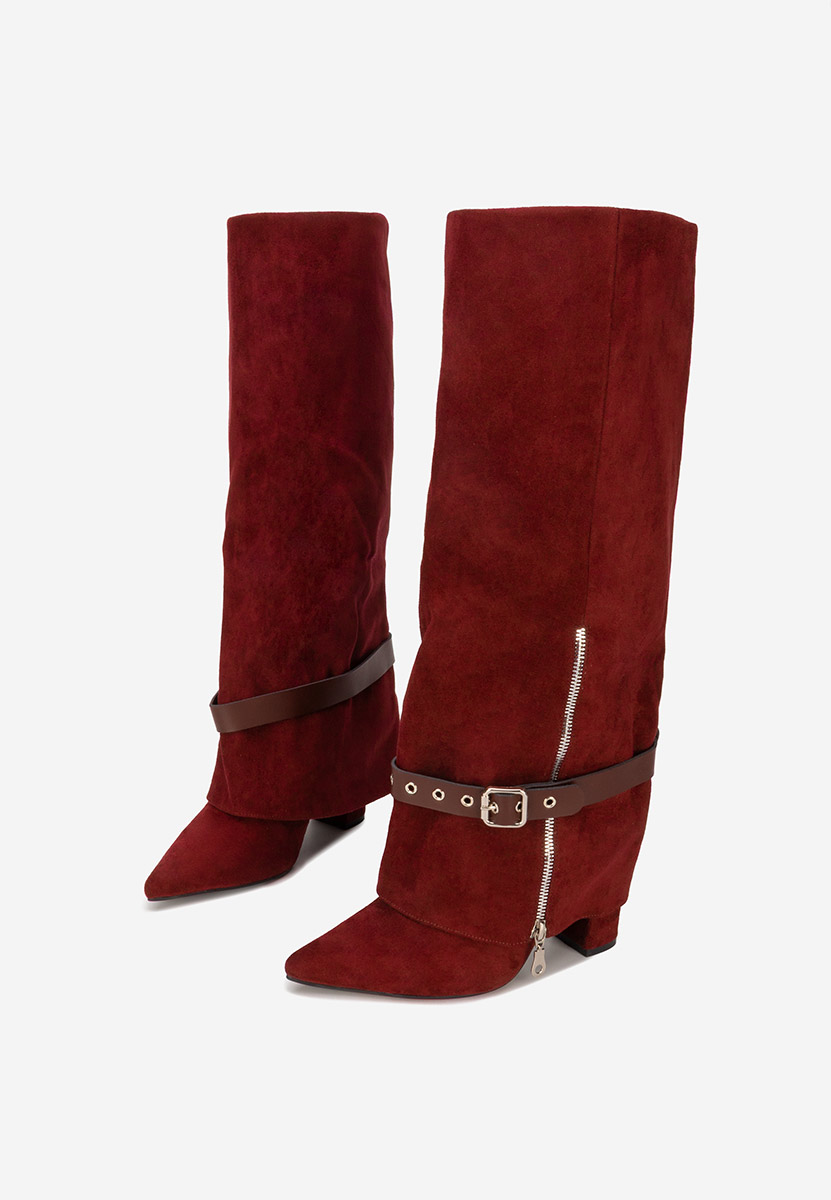 Čizmice na blok petu Scotia granat