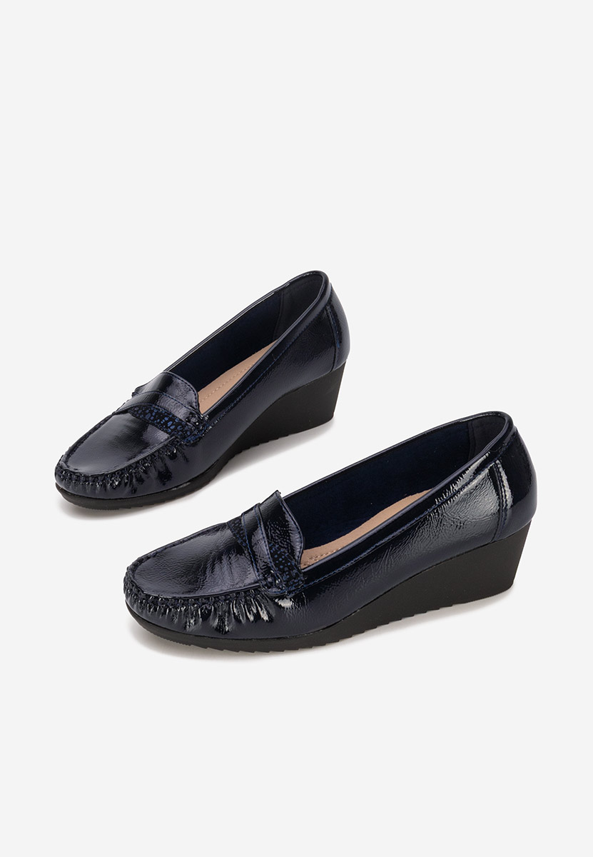 Mokasinke na punu petu Saina plavo navy