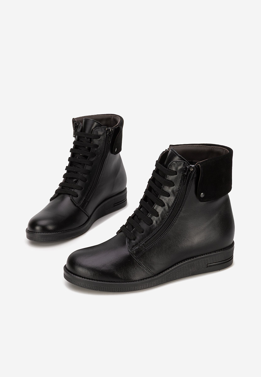 Kožne ženske gležnjače Monserrate crno