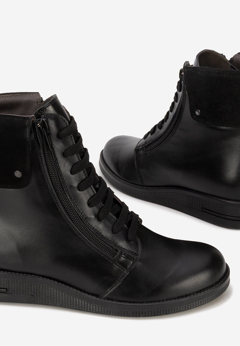 Kožne ženske gležnjače Monserrate crno