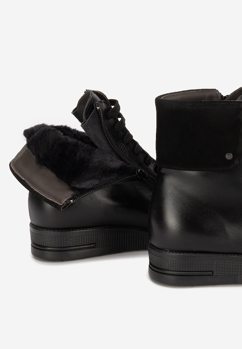 Kožne ženske gležnjače Monserrate crno