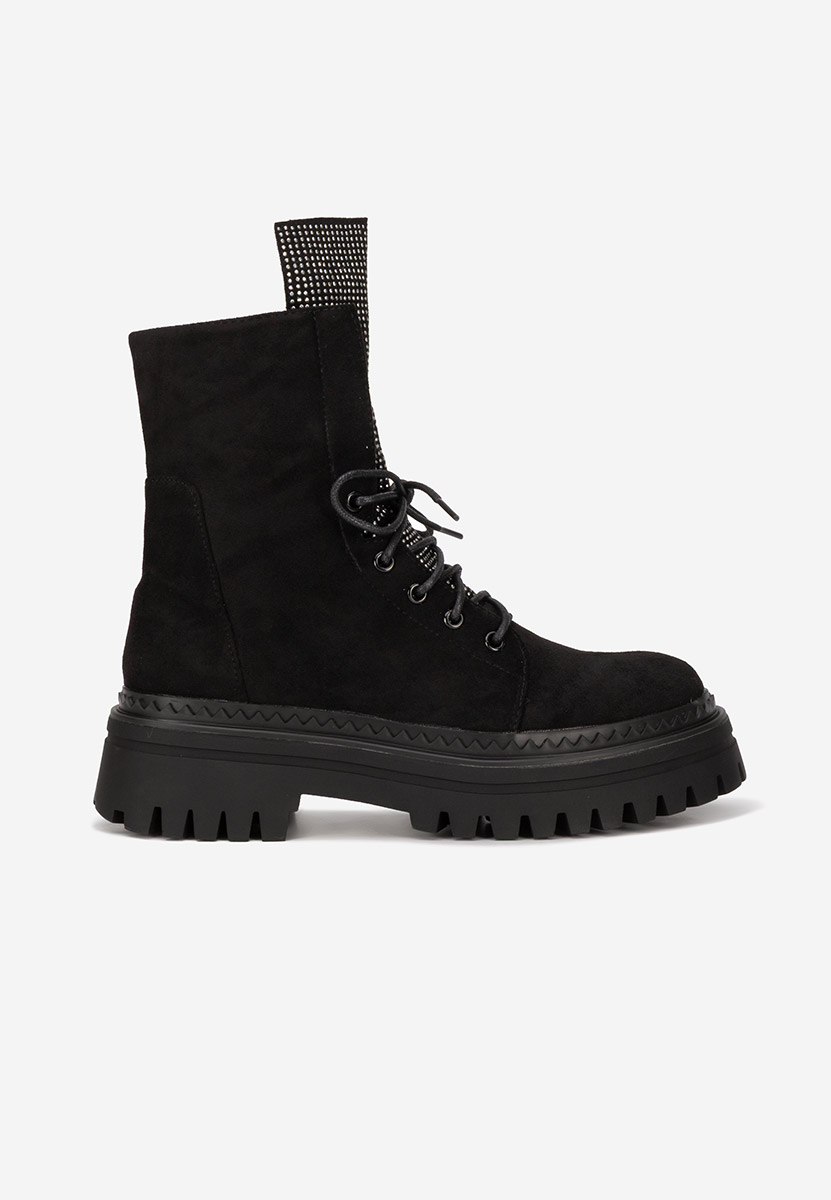 Ženske gležnjače na vezanje Siennara V2 crno