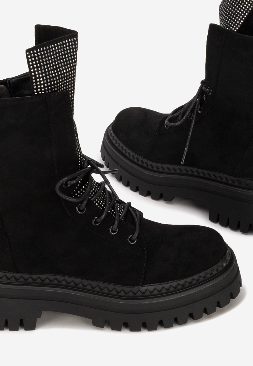 Ženske gležnjače na vezanje Siennara V2 crno