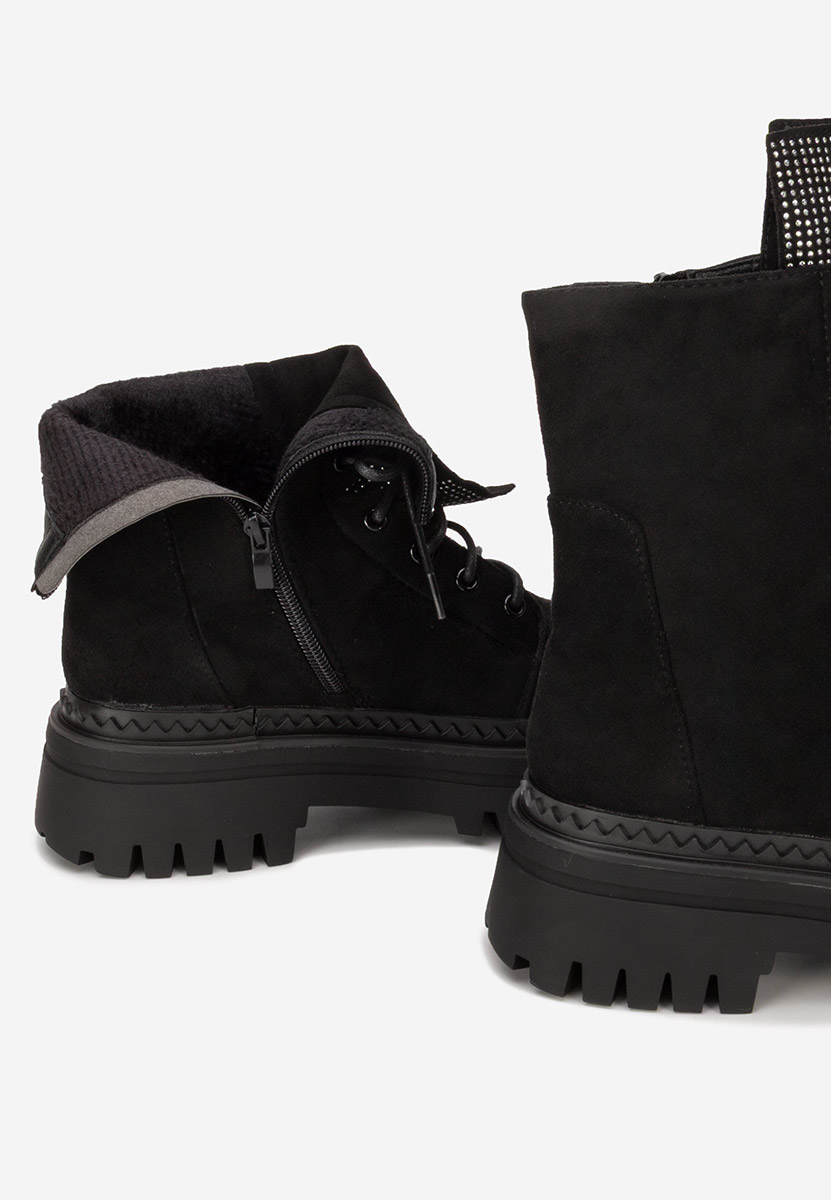 Ženske gležnjače na vezanje Siennara V2 crno