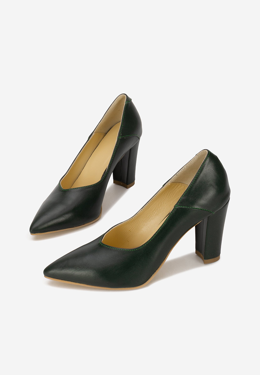 Kožne cipele na petu Catania zeleno