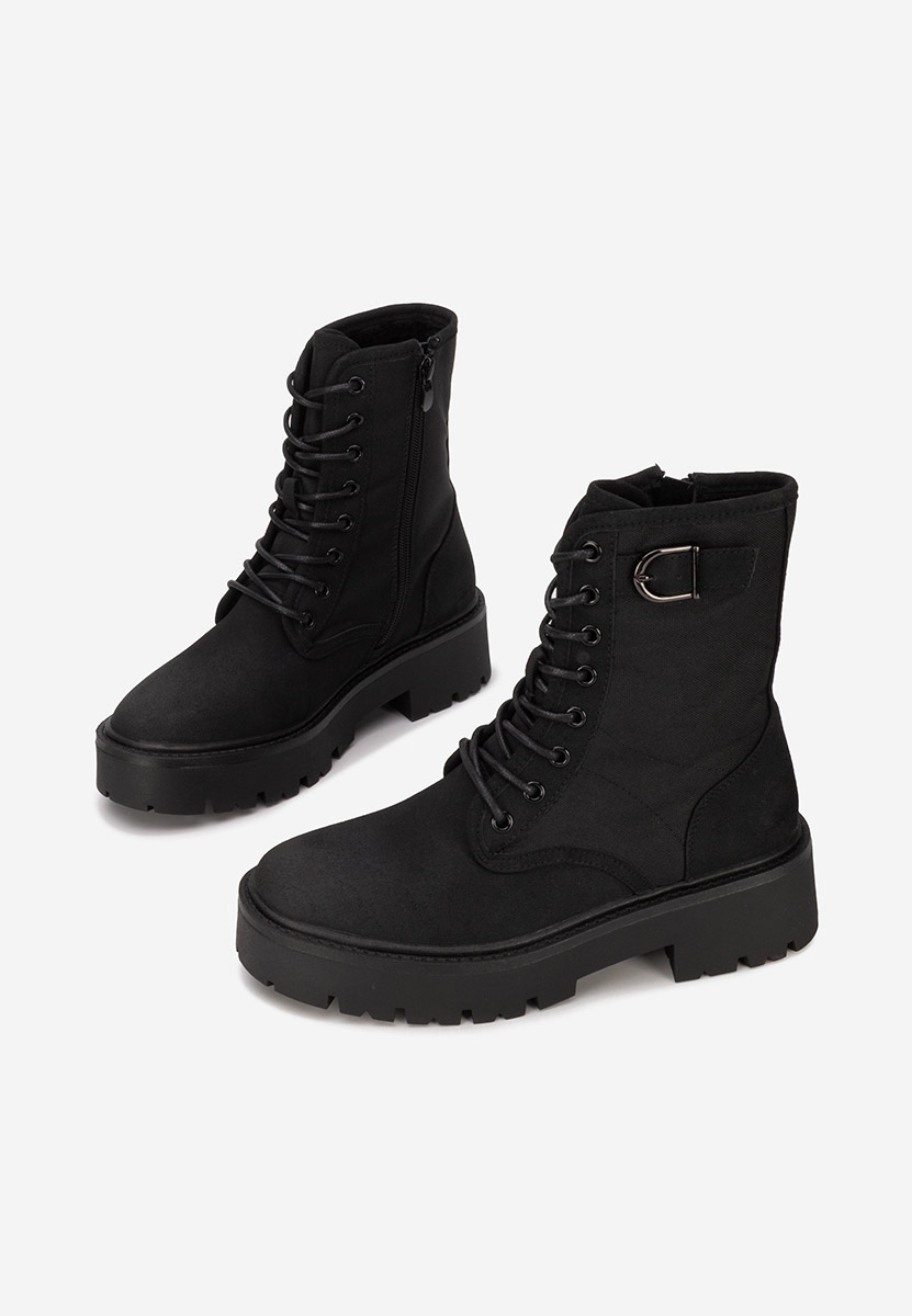 Ženske gležnjače na vezanje Donelia crno