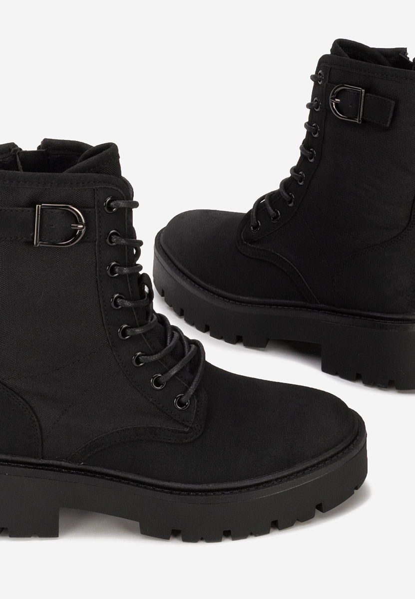 Ženske gležnjače na vezanje Donelia crno