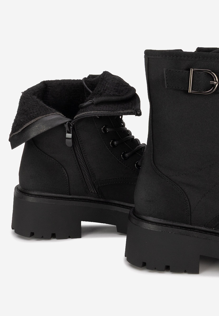 Ženske gležnjače na vezanje Donelia crno