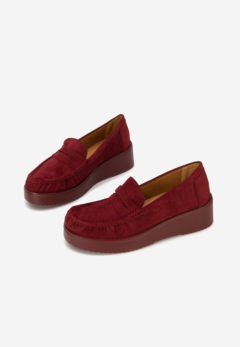Mokasinke s platformom Snuvia vinsko crvena