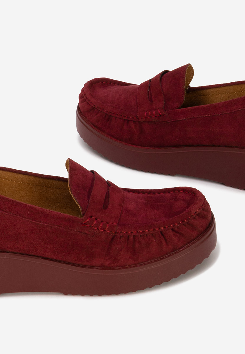 Mokasinke s platformom Snuvia vinsko crvena