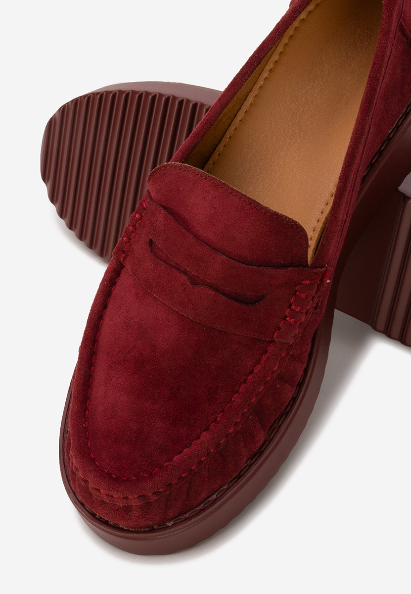 Mokasinke s platformom Snuvia vinsko crvena