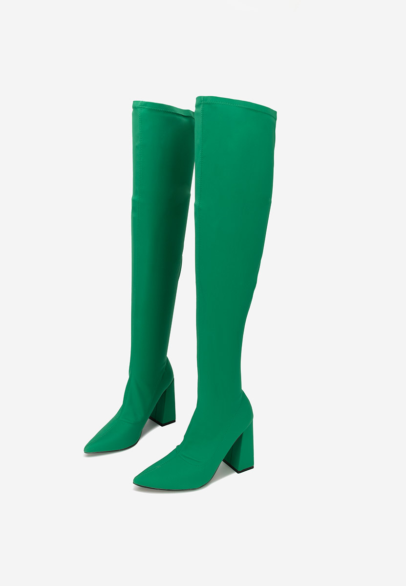 Duge čizme na petu Alexania zeleno