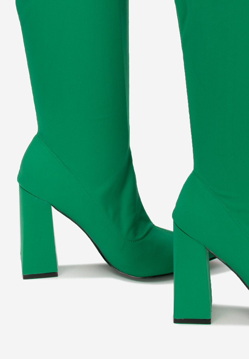 Duge čizme na petu Alexania zeleno