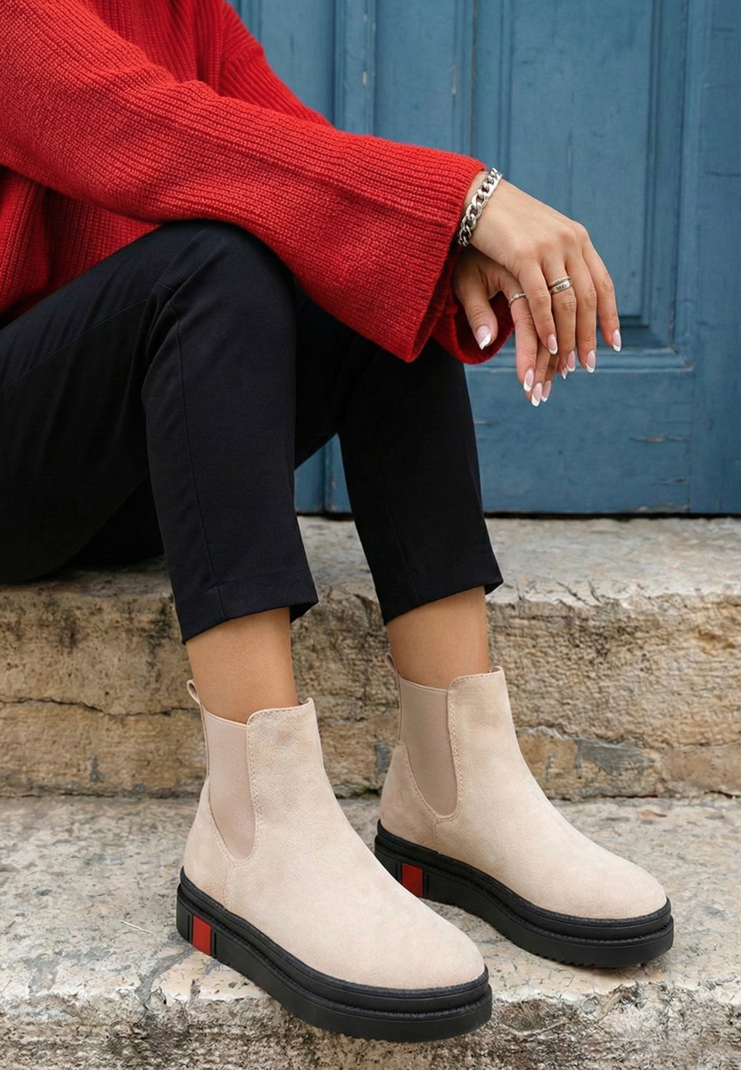 Ženske gležnjače Samera bež