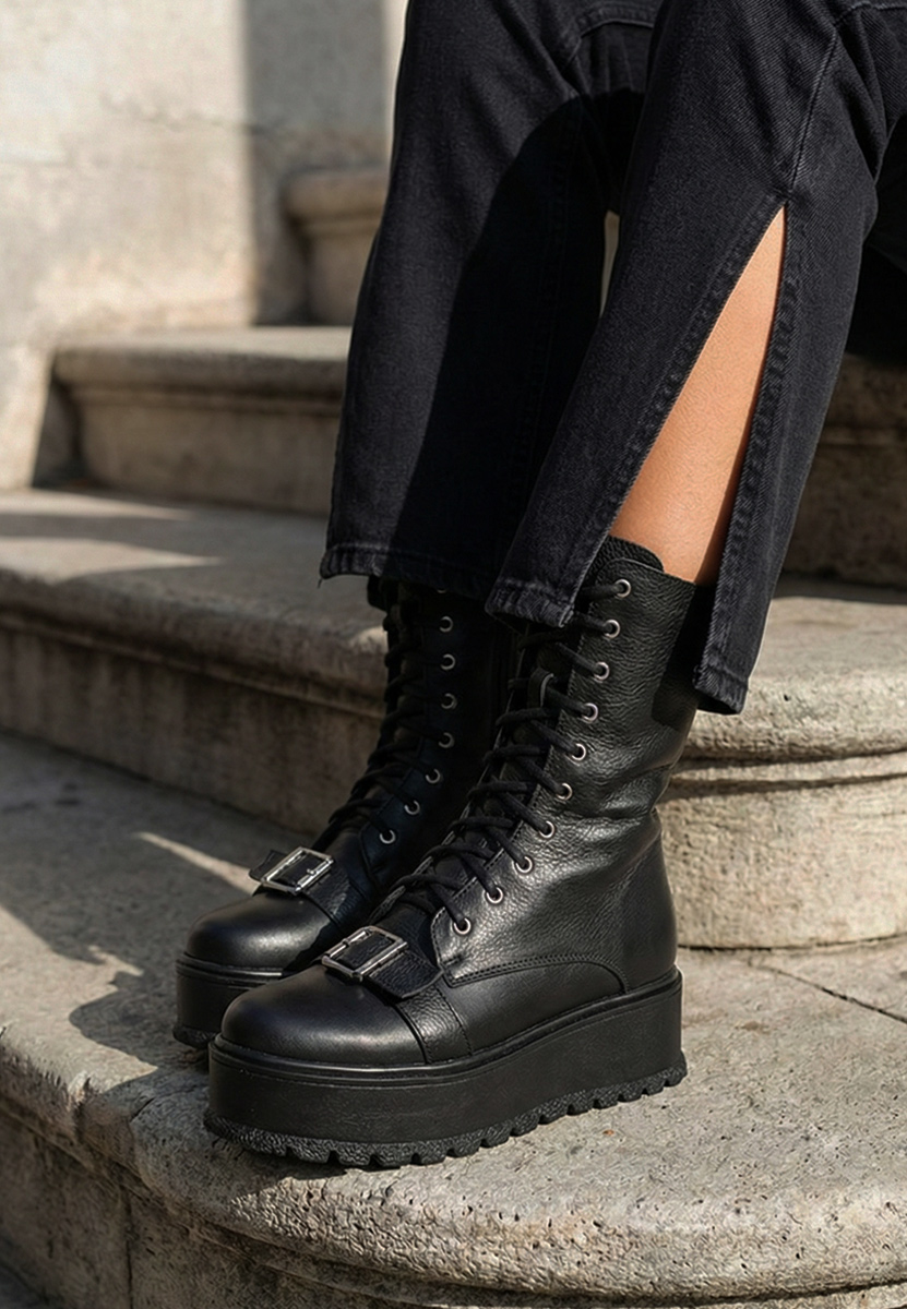 Kožne ženske gležnjače Sorelia crno