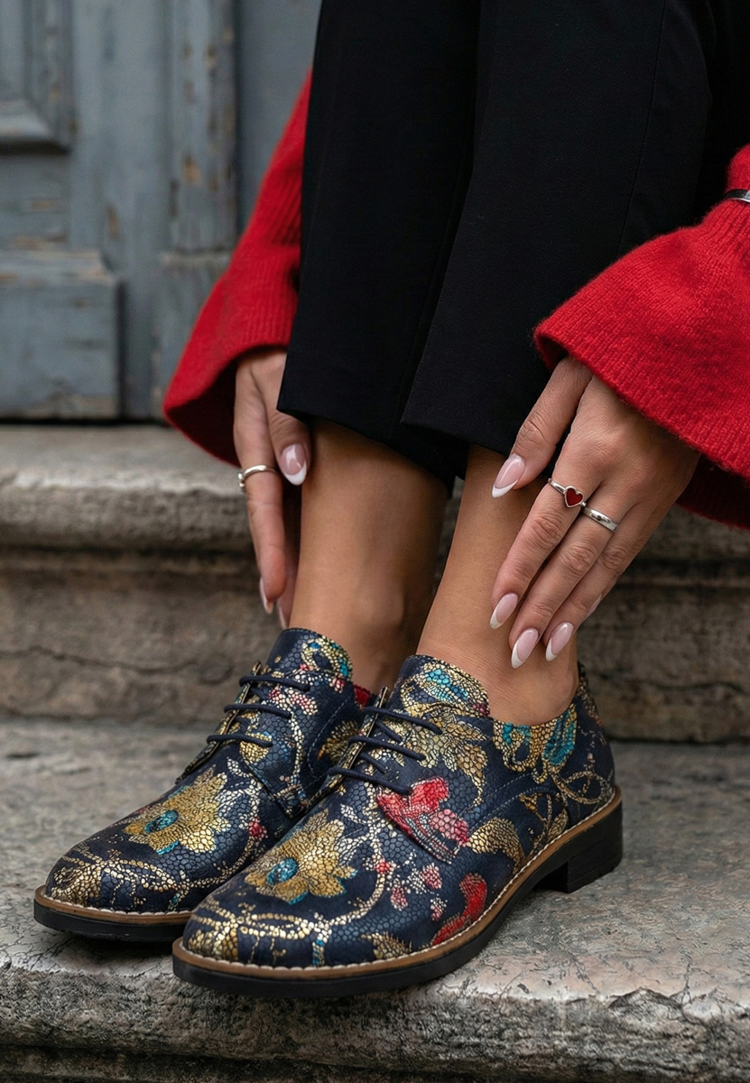 Kožne cipele derby Otivera Šareno