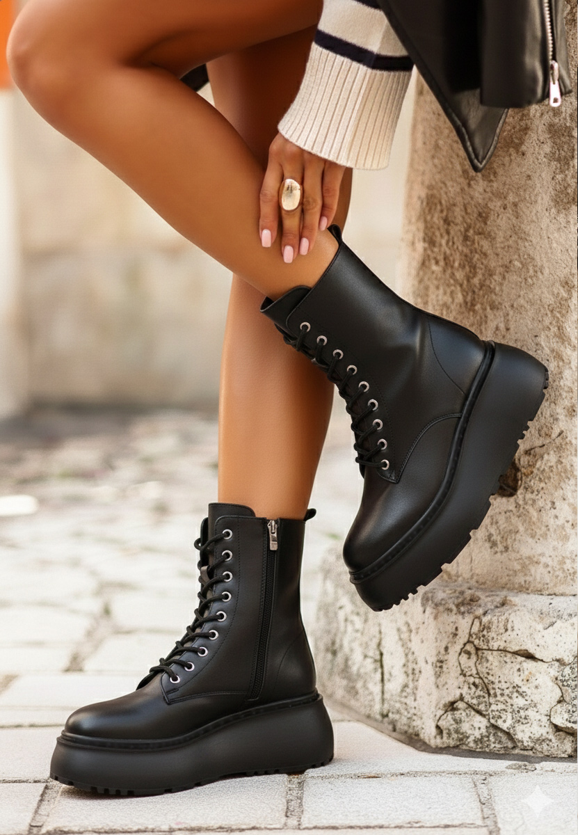 Gležnjače s platformom Luisena crno