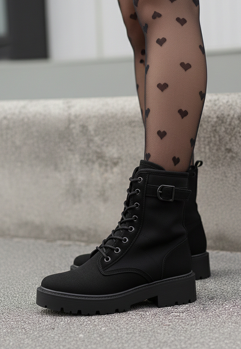 Ženske gležnjače na vezanje Donelia crno