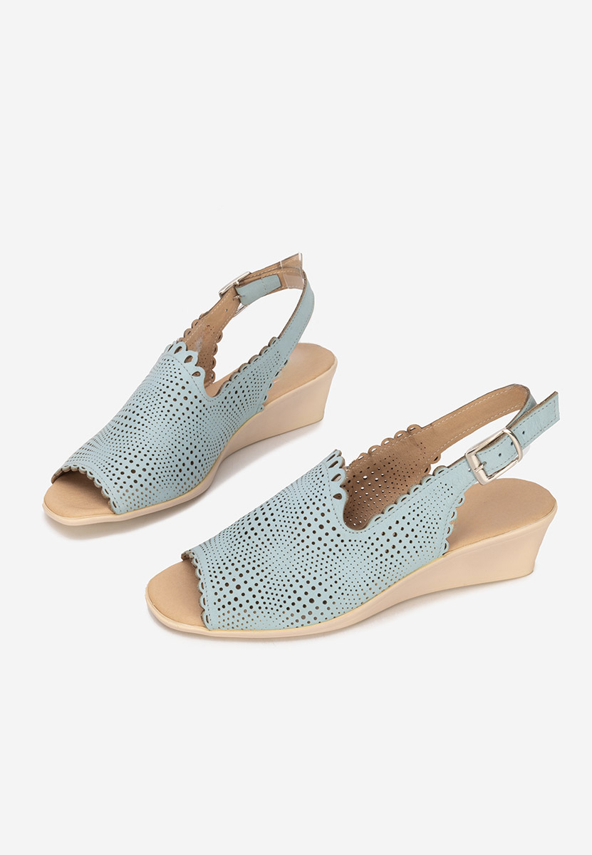 Sandale od prirodne kože Claudia svijetlo plavi