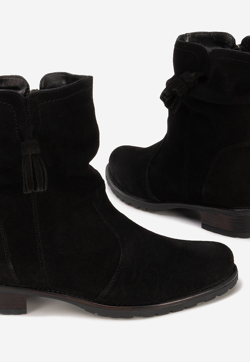 Kožne ženske gležnjače Cristine V2 crno