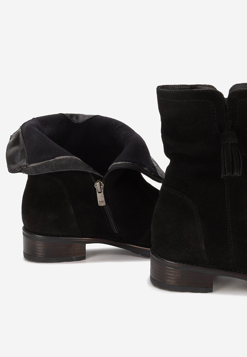 Kožne ženske gležnjače Cristine V2 crno