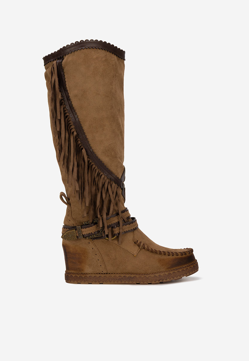 Ženske mocc čizme Aguera kaki