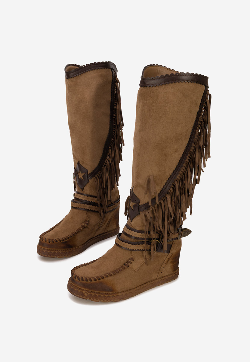 Ženske mocc čizme Aguera kaki