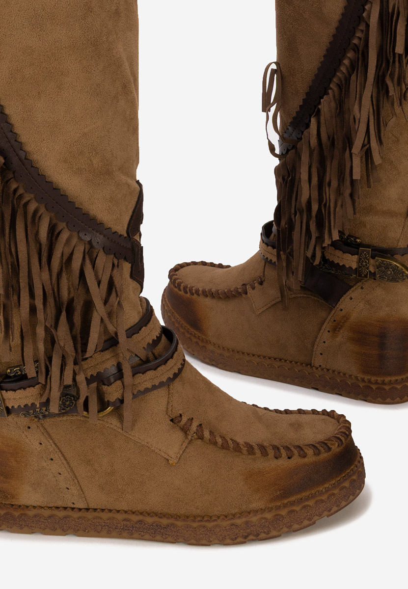 Ženske mocc čizme Aguera kaki