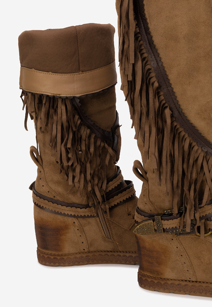 Ženske mocc čizme Aguera kaki