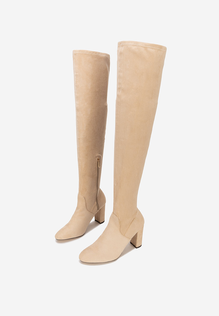Duge čizme na petu Loma V2 bež