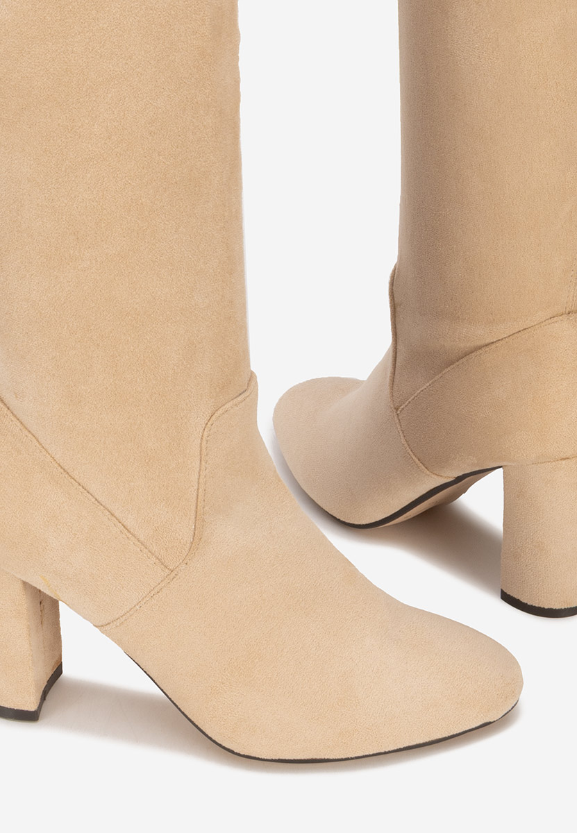 Duge čizme na petu Loma V2 bež