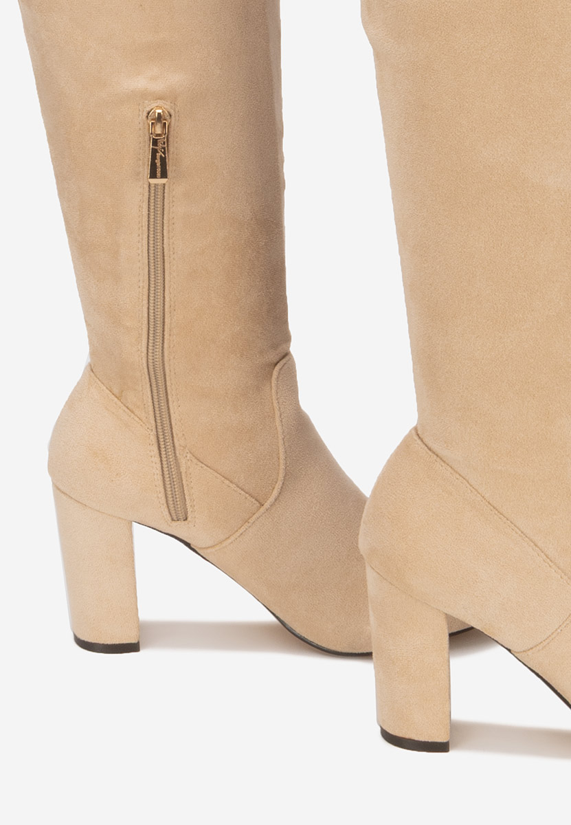 Duge čizme na petu Loma V2 bež