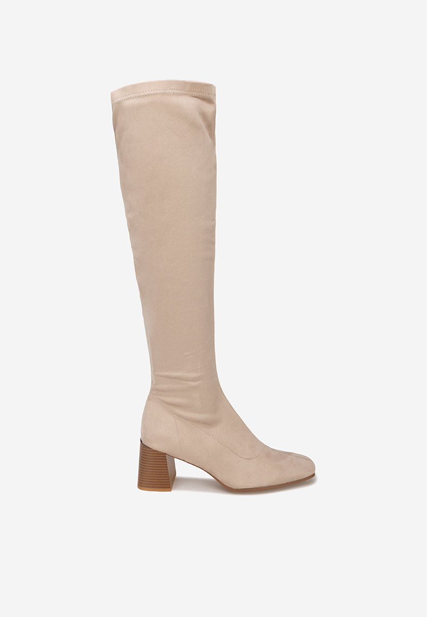 Duge čizme na petu Maciera bež