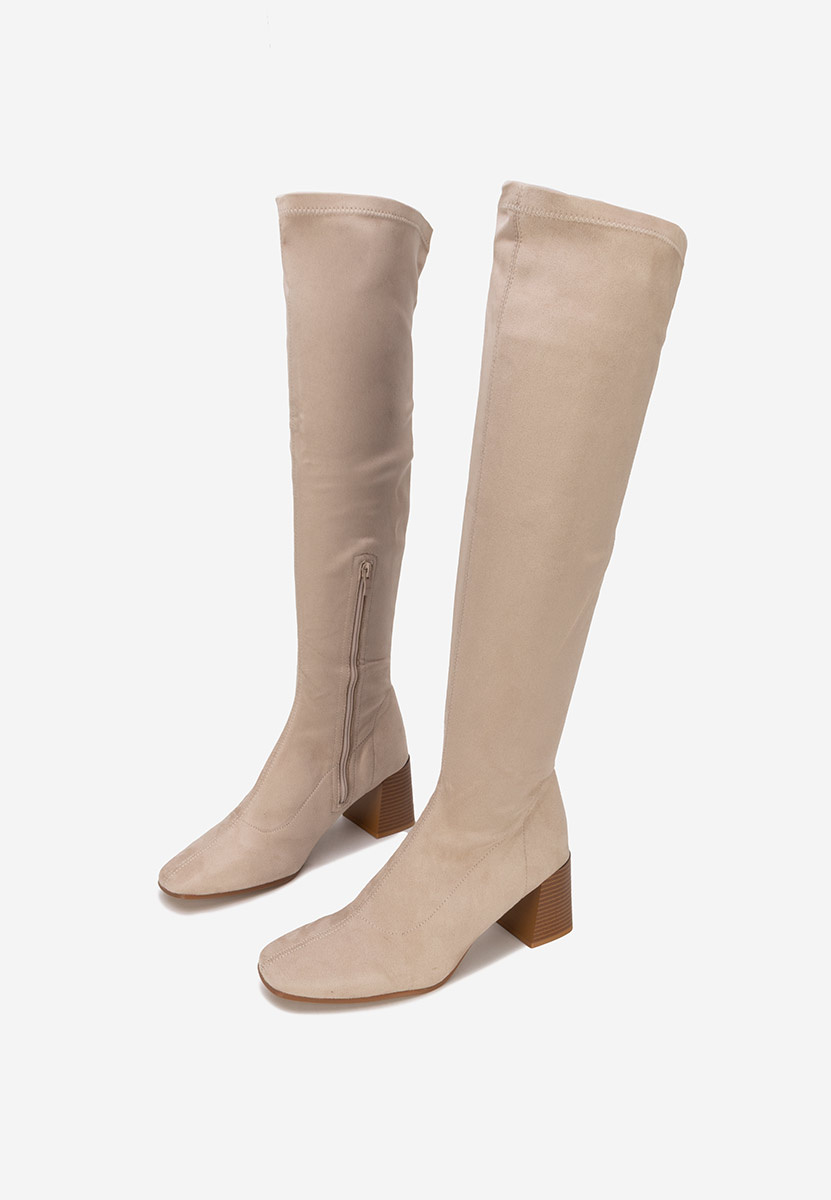 Duge čizme na petu Maciera bež