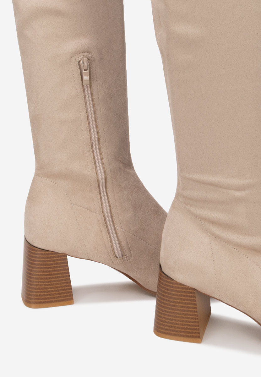 Duge čizme na petu Maciera bež
