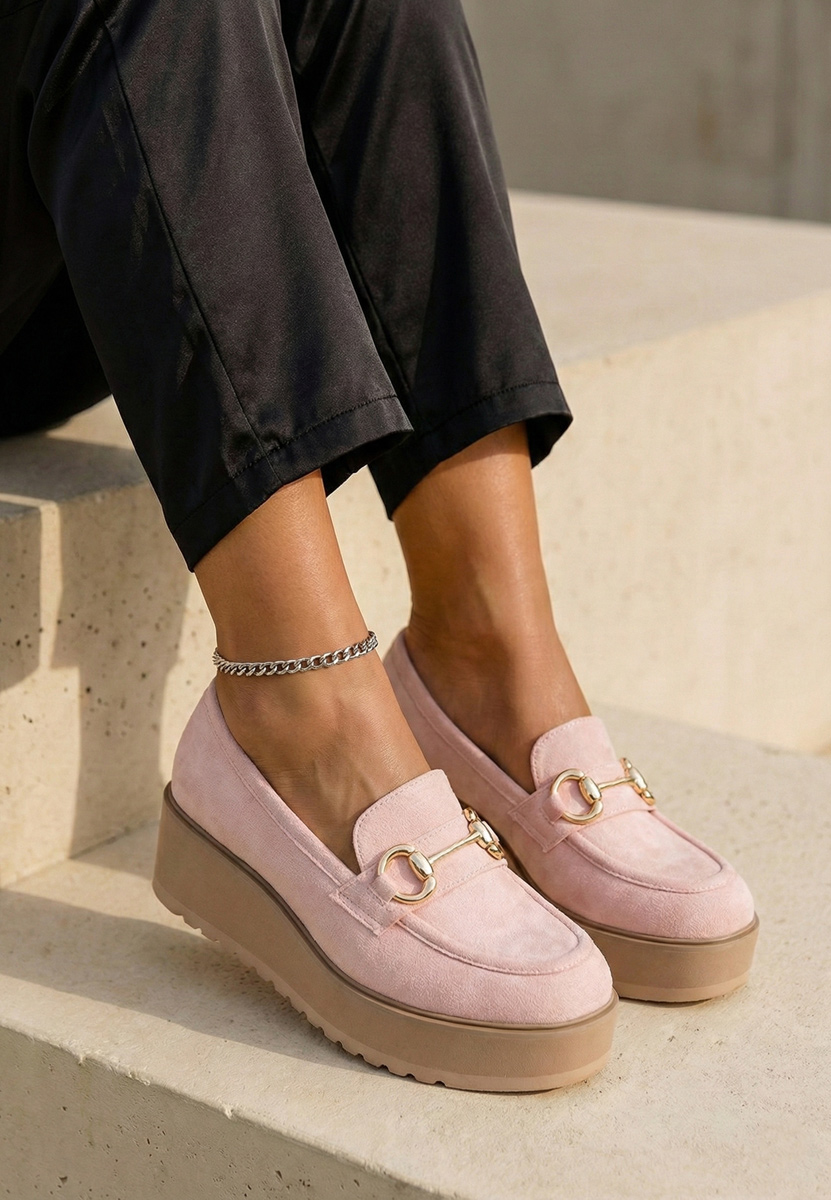 Mokasinke s platformom Leondra V3 ružičasto