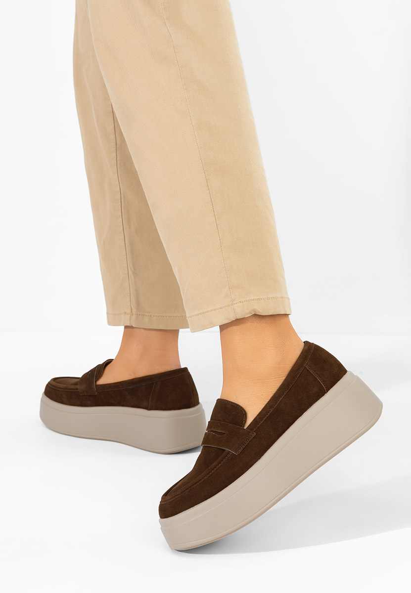 Mokasinke s platformom Herminia braon