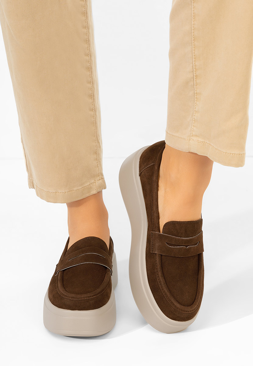 Mokasinke s platformom Herminia braon