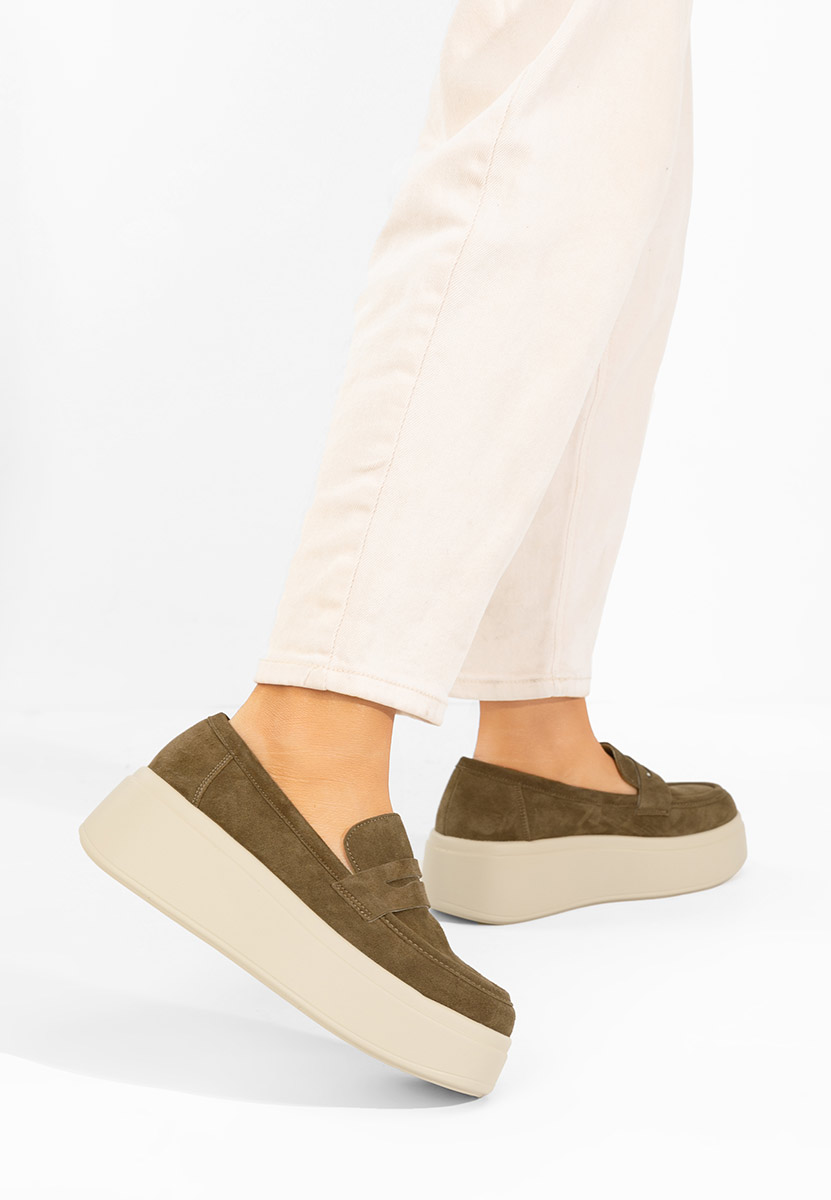 Mokasinke s platformom Herminia zeleno