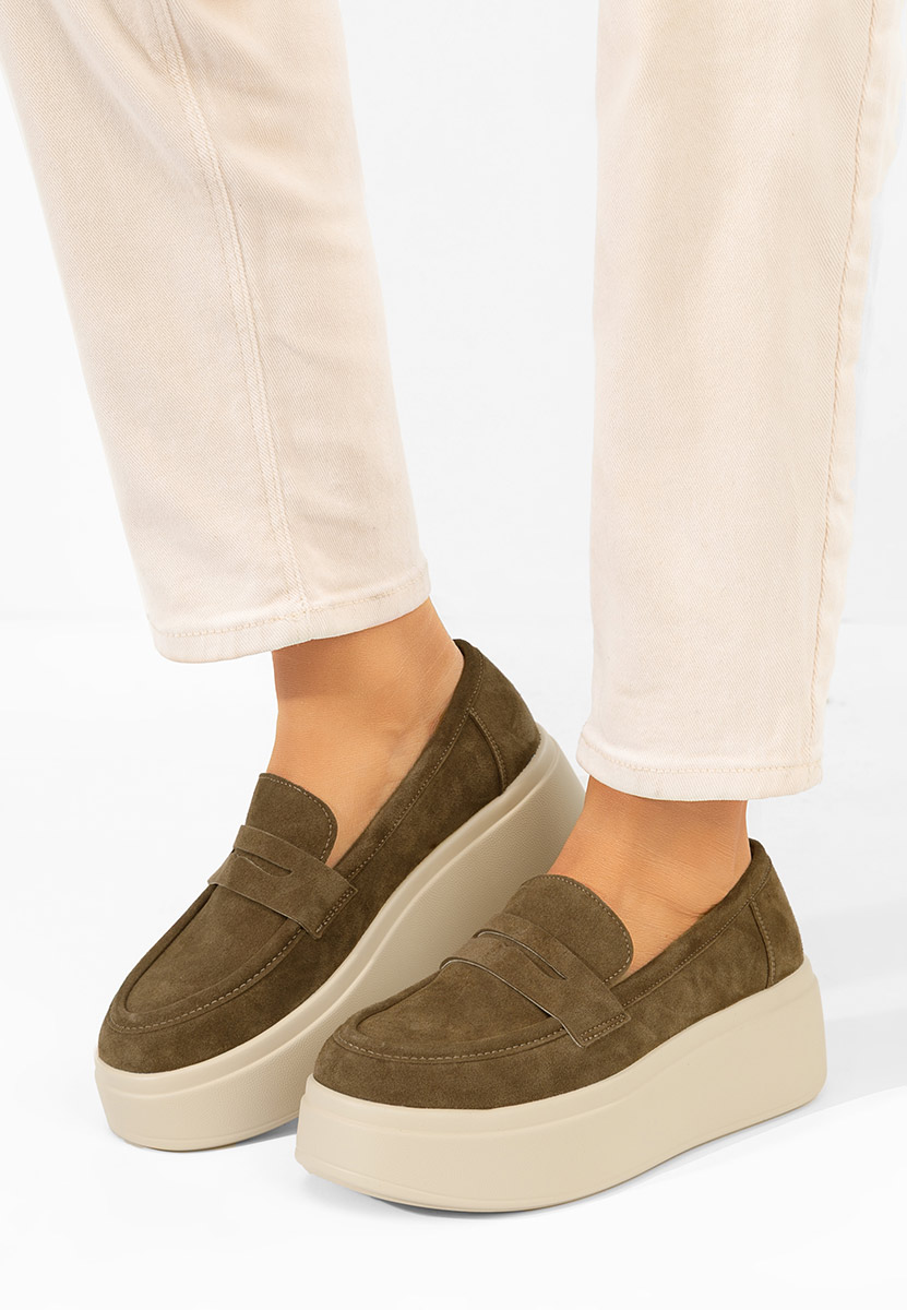 Mokasinke s platformom Herminia zeleno