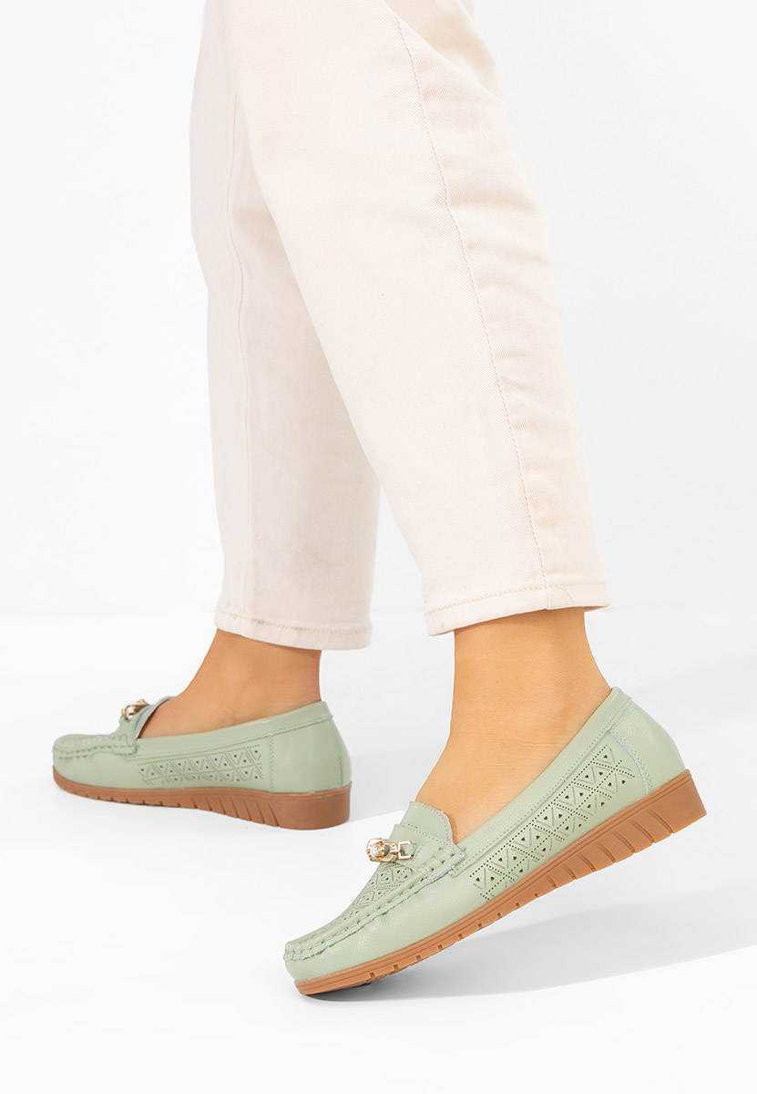 Mokasinke od prirodne kože Giona zeleno